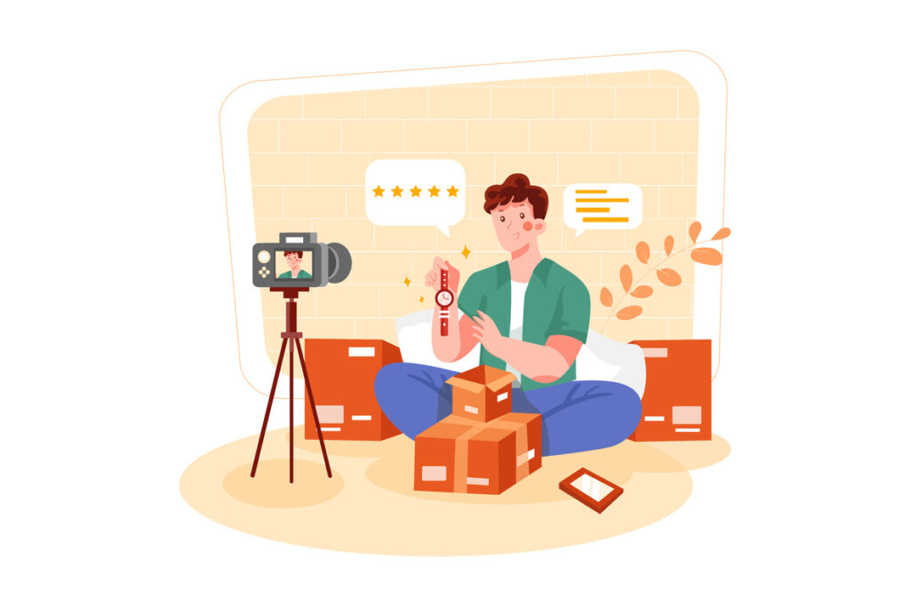 influencer makreting ilustracja