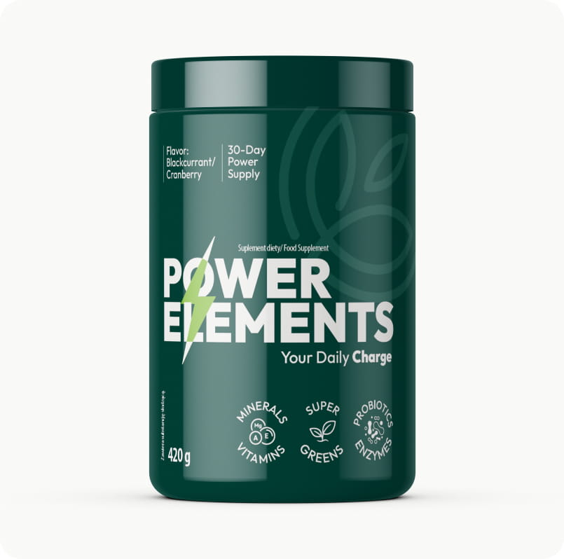 Kompleksowe wdrożenie wizualne marki suplementów power elements